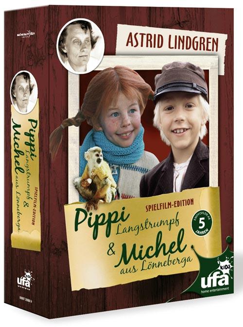DVD Cover: Astrid Lindgren: Pippi Langstrumpf und Michel Spielfilm-Box