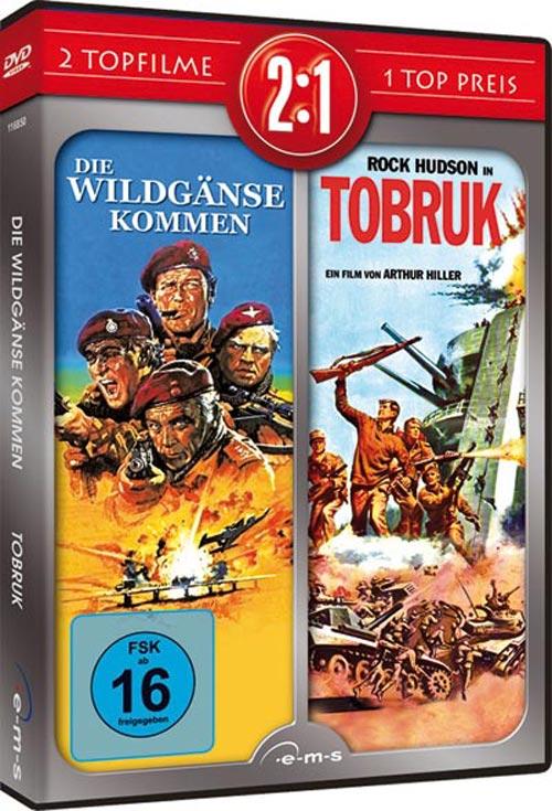 DVD Cover: 2:1 Double-Feature: Die Wildgnse kommen / Tobruk