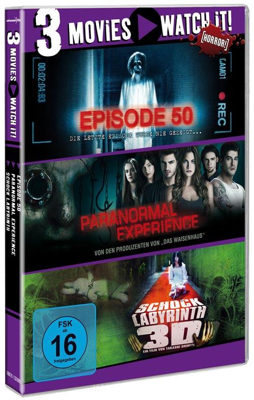 DVD Cover: 3 Movies - watch it: Episode 50 / Paranormal Experience / Shock Labyrinth