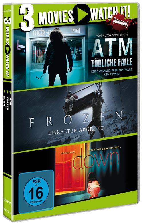 DVD Cover: 3 Movies - watch it: ATM / Frozen / Down