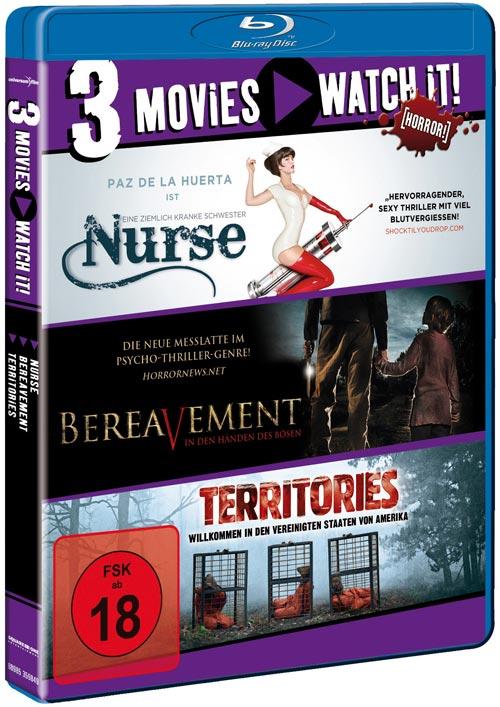 DVD Cover: 3 Movies - watch it: Territories / Bereavement / Nurse